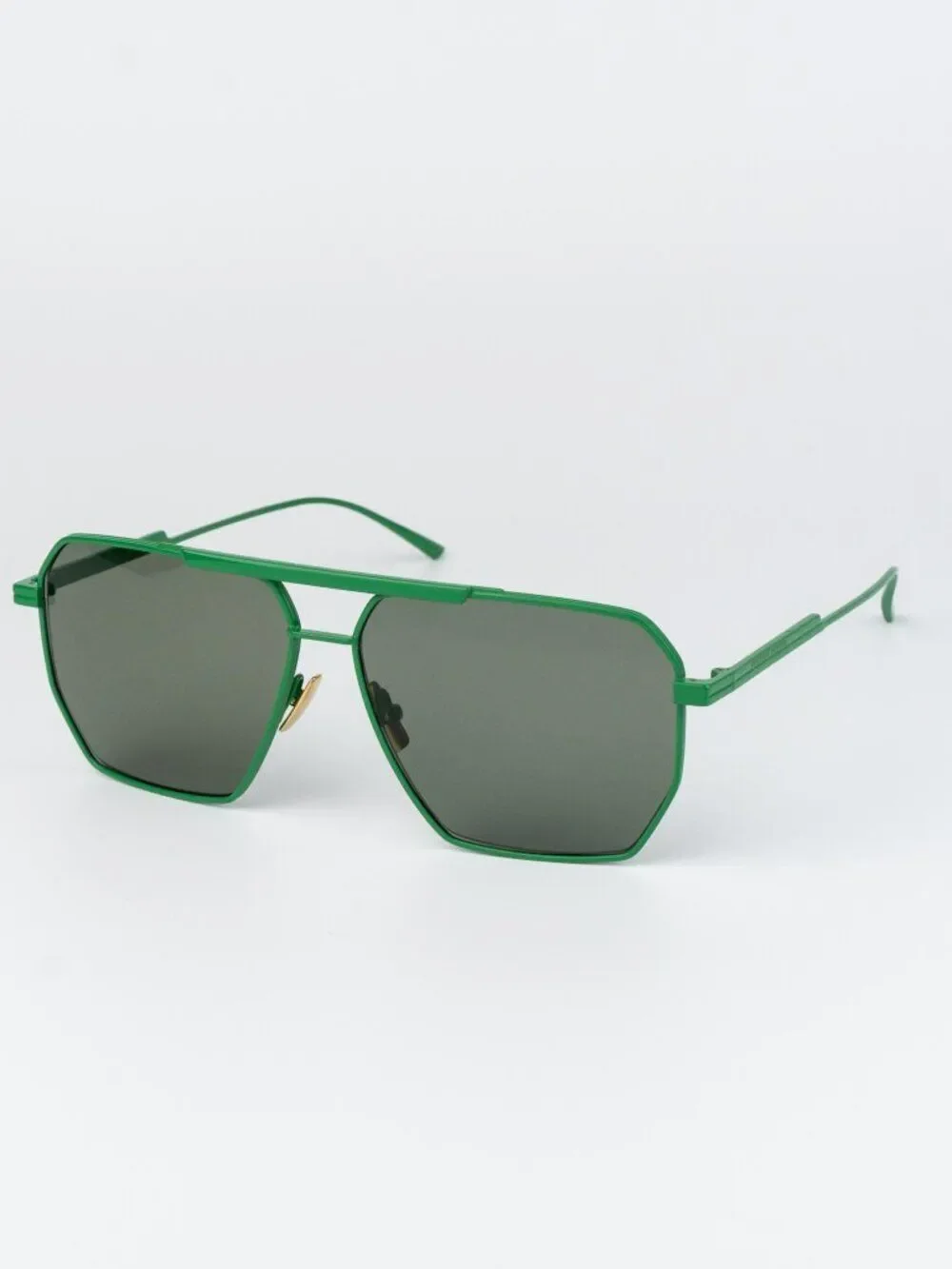 Bottega Veneta Men Sunglasses Green Pilot BV1012S 006 NEW AUTHENTIC